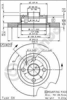 Brake Disc BREMBO 09.4289.10