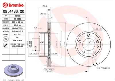 Brake Disc BREMBO 09.4486.20