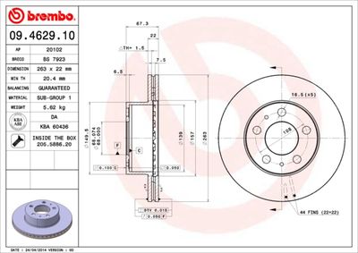 Brake Disc BREMBO 09.4629.10