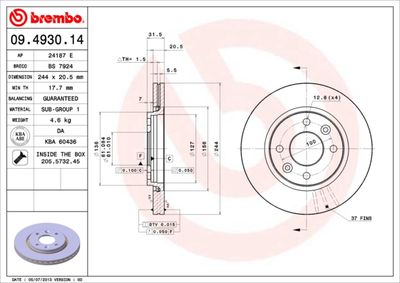 Brake Disc BREMBO 09.4930.14