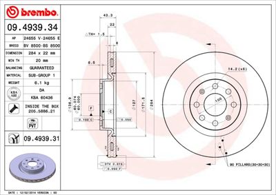 Brake Disc BREMBO 09.4939.31