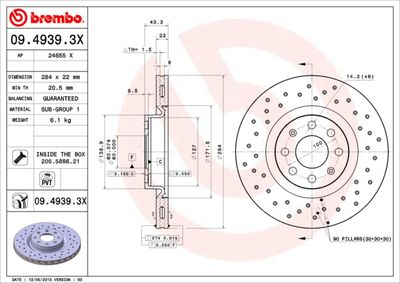 Brake Disc BREMBO 09.4939.3X