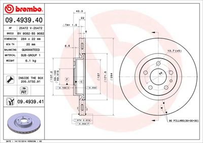 Brake Disc BREMBO 09.4939.40