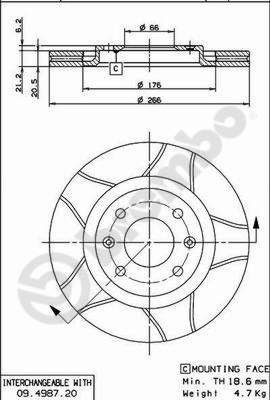 BREMBO 09.4987.76 Brake Disc