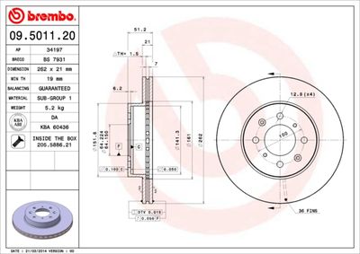 Brake Disc BREMBO 09.5011.20