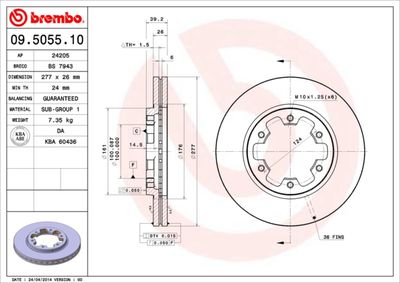 Brake Disc BREMBO 09.5055.10