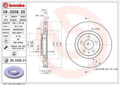 Brake Disc BREMBO 09.5058.21