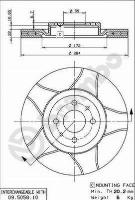 BREMBO 09.5058.75 Brake Disc