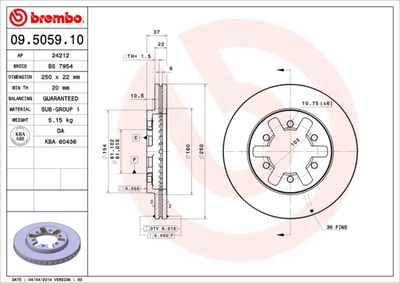 Brake Disc BREMBO 09.5059.10