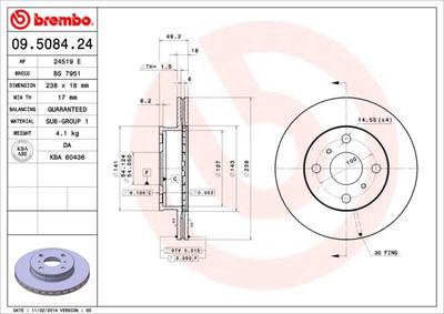 Brake Disc BREMBO 09.5084.24