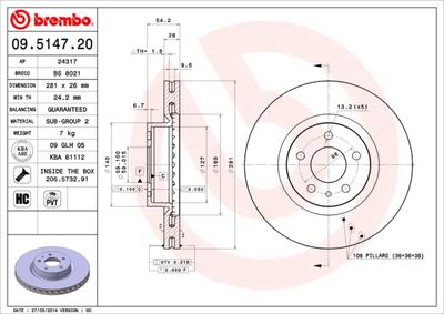 Brake Disc BREMBO 09.5147.20