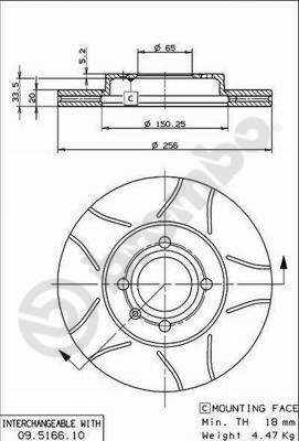 BREMBO 09.5166.75 Brake Disc
