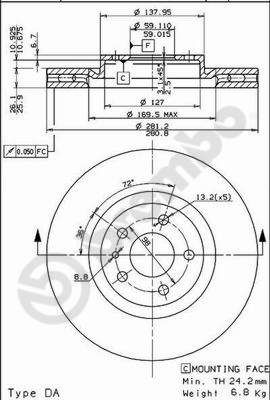 Brake Disc BREMBO 09.5180.10