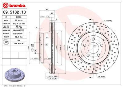 Brake Disc BREMBO 09.5182.10