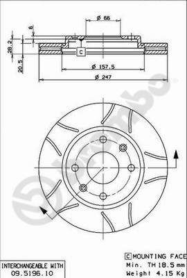 BREMBO 09.5196.75 Brake Disc
