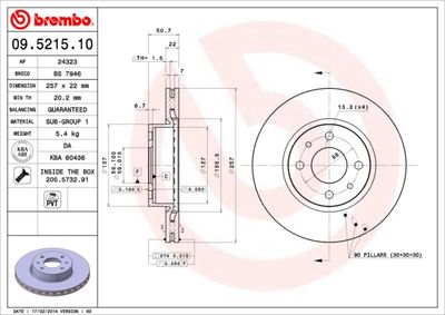 Brake Disc BREMBO 09.5215.10