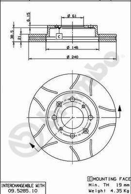 Brake Disc BREMBO 09.5285.75