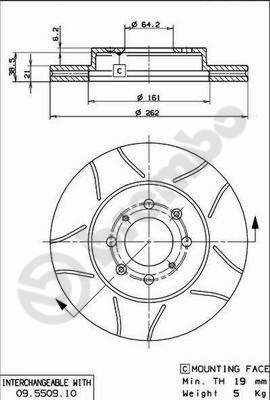 Brake Disc BREMBO 09.5509.75