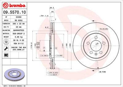 Brake Disc BREMBO 09.5570.10
