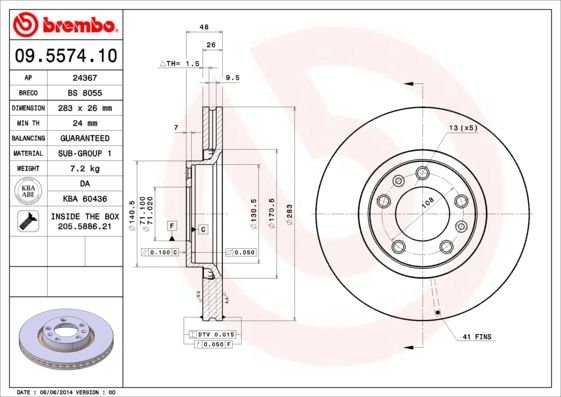 BREMBO 09.5574.10 Brake Disc