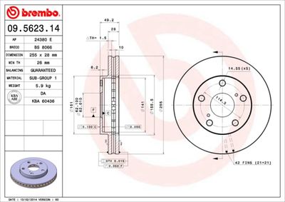 Brake Disc BREMBO 09.5623.14