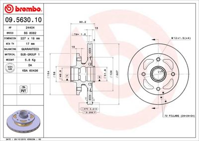 Brake Disc BREMBO 09.5630.10