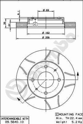 BREMBO 09.5640.75 Brake Disc