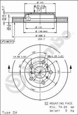 Brake Disc BREMBO 09.5712.10