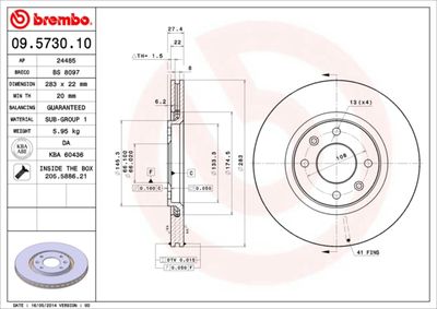 Brake Disc BREMBO 09.5730.10