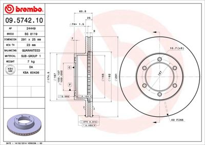 Brake Disc BREMBO 09.5742.10