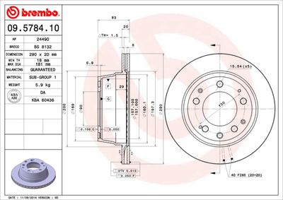 Brake Disc BREMBO 09.5784.10