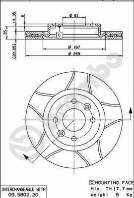 BREMBO 09.5802.76 Brake Disc