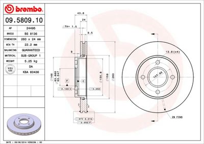 Brake Disc BREMBO 09.5809.10