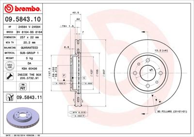 Brake Disc BREMBO 09.5843.10
