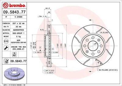 Brake Disc BREMBO 09.5843.77