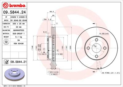 Brake Disc BREMBO 09.5844.24