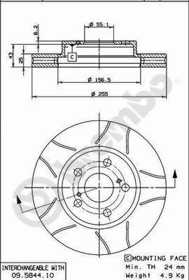 BREMBO 09.5844.75 Brake Disc