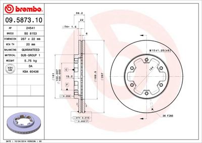 Brake Disc BREMBO 09.5873.10