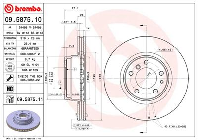 Brake Disc BREMBO 09.5875.10