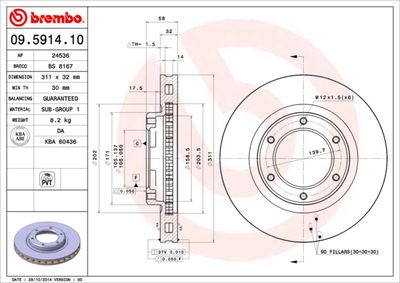 Brake Disc BREMBO 09.5914.10