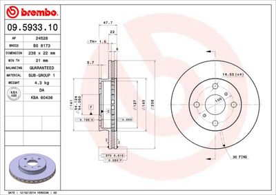 Brake Disc BREMBO 09.5933.10