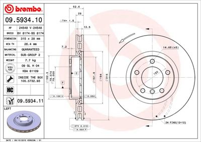 Brake Disc BREMBO 09.5934.11