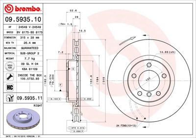 Brake Disc BREMBO 09.5935.10