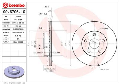 Brake Disc BREMBO 09.6706.10