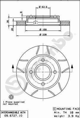 BREMBO 09.6727.77 Brake Disc