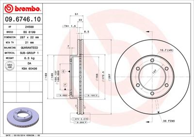 Brake Disc BREMBO 09.6746.10