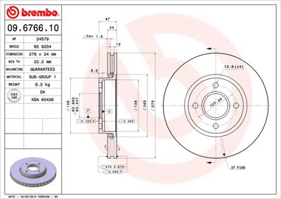 Brake Disc BREMBO 09.6766.10