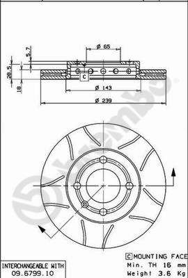 BREMBO 09.6799.75 Brake Disc