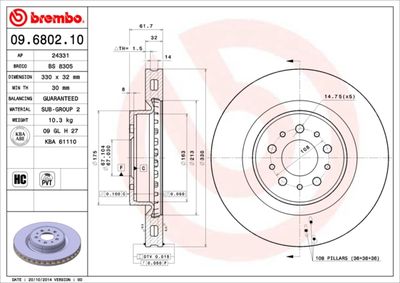 Brake Disc BREMBO 09.6802.10