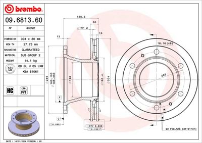 Brake Disc BREMBO 09.6813.60
